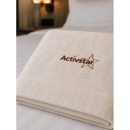 Activstar Organic törölköző, 70×140 cm, hímzett logóval